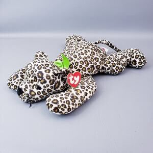 Vintage 90s TY Beanie Baby Pillow Pal Speckles Cat Leopard Jaguar